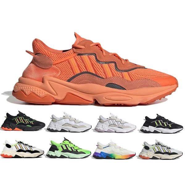 

2020 new ozweego men casual shoes 3m reflective triple black cloud white solar red neon green pride breathable sneakers outdoor walking, White;red