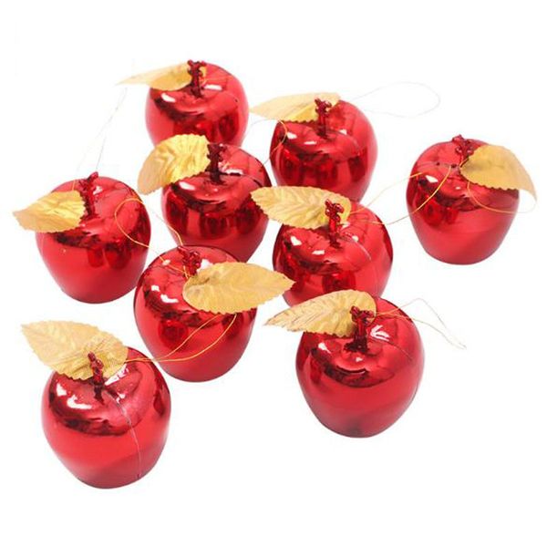Acheter Nouveau Pommes Décorations Darbres De Noël événements De Fête De Fruits Pendentif De Noël Suspendu Ornement Rouge Golden Apple Boule De