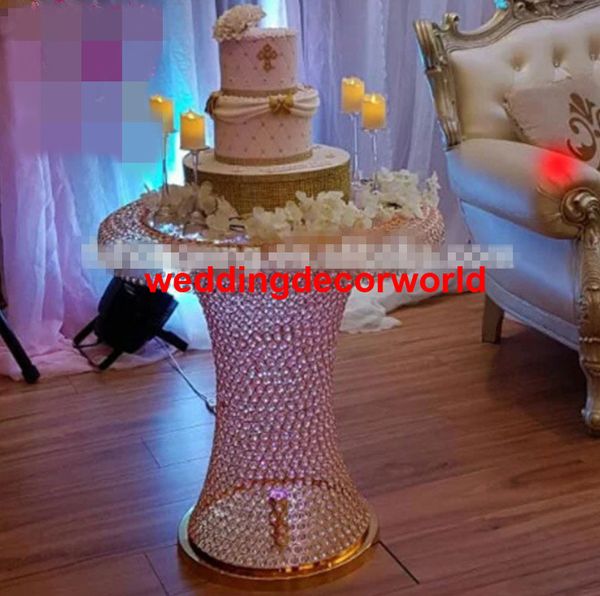 Новый Золотой стол сложный цвет хрустальный торт шампанское свадебное украшение стола высотой 70 см, кованого железа стол производитель оптом 1012