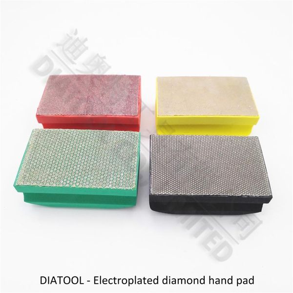 

diatool dotted electroplated diamond hand polishing pad 90x55mm hard foam-backed hand pad