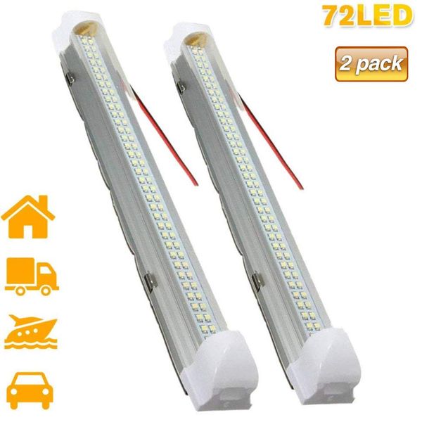 

led 12v interior light bar white strip light 340mm 4.5w 72 led car interior strip for van bus caravan with on/off switch 2pack