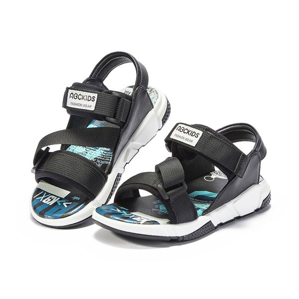 

abc kids kids baby boy soft sole shoes anti-slip sandals prewalkers first walkers walking shoe, Black;red