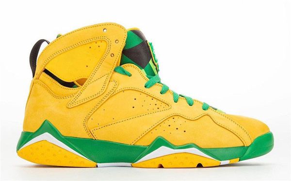 

2020 limited authentic air 7 oregon ducks pe uo retro yellow strike green apple 7s basketball shoes man woman sports sneakers with box, Black