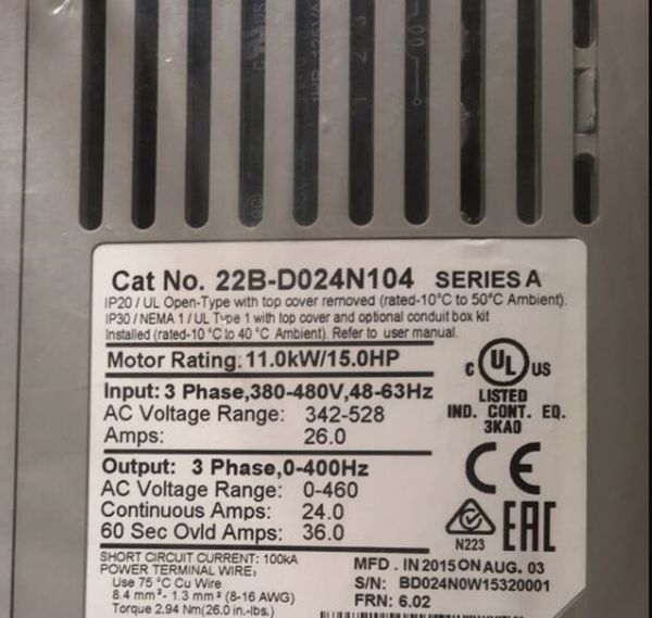 

22b-d024n104 380v/11kw new and original