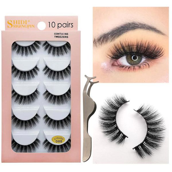 

shidishangpin 1 kit eyelashes tweezers natural 3d mink lashes hand made makeup long false eyelash extension