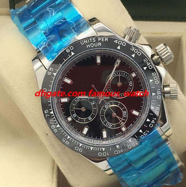 

luxury watch 7 style 18k white gold 40mm 116519 factory diamond dial automatic fashion men's watches, Slivery;brown