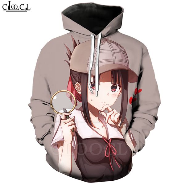 

мода кагуя sama love is war мужская одежда 3d печати толстовка унисекс с длинным рукавом anime girl shinomiya кагуя пары с капюшоном пуловер, Black