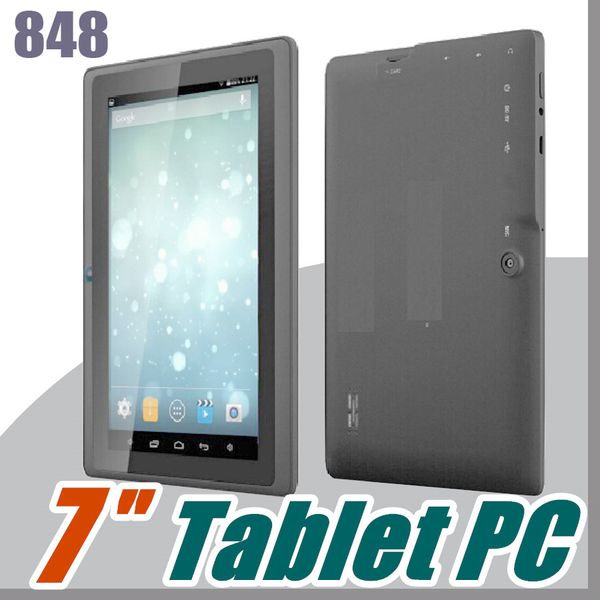 

848 1pcs 7 inch capacitive allwinner a33 quad core android 4.4 dual camera tablet pc 4gb 512mb wifi epad youtube facebook google a-7pb