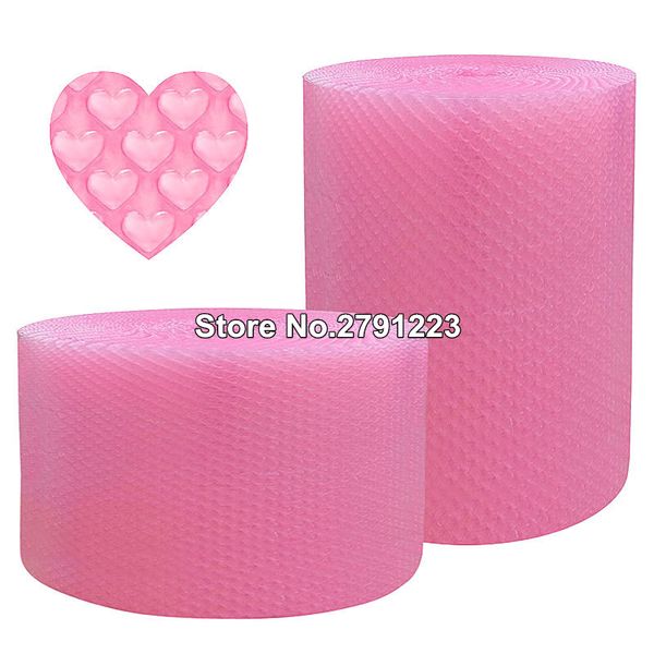 

20cmx5m pink heart-shape mini air bubble roll party favors and gifts packing foam roll wedding decoration emballage bulle warp