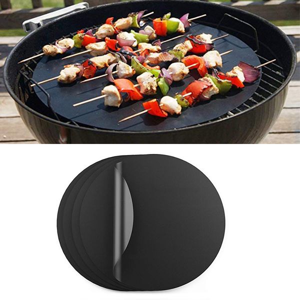 2019 Round 24cm Bbq Grill Mats Non Stick Reusable Bbq Sheet