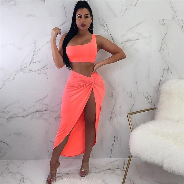 

women clothing women designer dresses neon two piece set dress for women side ruched high dress female bandange designer clothes, Black;gray