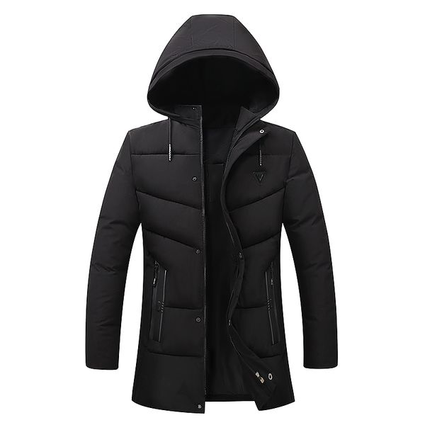 

2019 men jacket coats thicken warm winter windproof jackets casual mens parka hooded outwear cotton-padded jacket streetwear, Tan;black