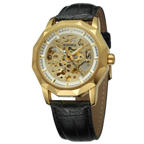 

2020 new face men's fashion watch leisure skull leather multi-color automatic mechanical watch with box ing, Slivery;brown