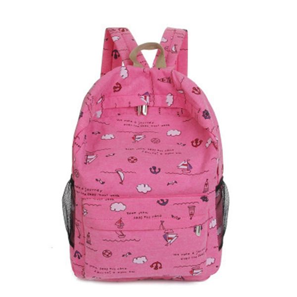 

1 pc canvas printed backpack girls boy large capacity school bag double shoulder backpack women lady laptravel bag dropship