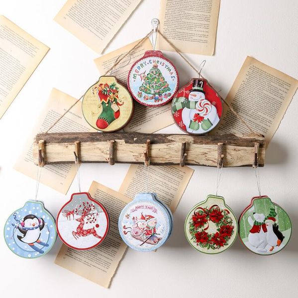 Christmas Gift Box Package Tin Box Wedding Party Candy Baking Cookies Biscuit Case Gift Container Christmas Decoration For Home Christmas Displays