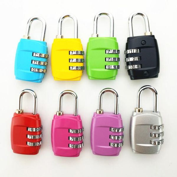 

tsa security code luggage locks 3 digit combination steel keyed padlocks approved travel lock for suitcases baggage password 8 colors