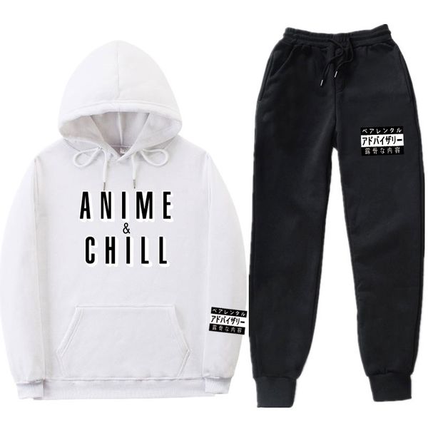 Männer Trainingsanzüge Anime Chill Japanische Trainingsanzug Sweat Herren Hoodie Mode Jogger Set Frühling Streetwear Jogginganzug für Männchen