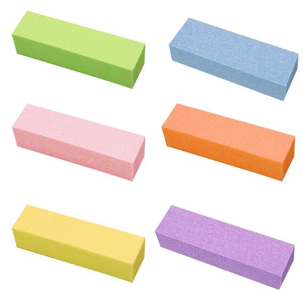 

3pcs/set creative tofu block polished strips on all sides polished nail file 6 color good quality wear-resistant manicure mill