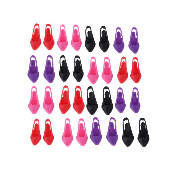 

16 pairs 1/6 mini high heel shoes for dolls house room decoration