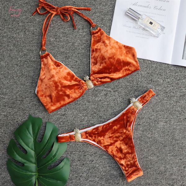 

2020 hot design gold velvet с кристалл алмаза металла украшения бикини плавать купальников майо de bain купальник, White;black