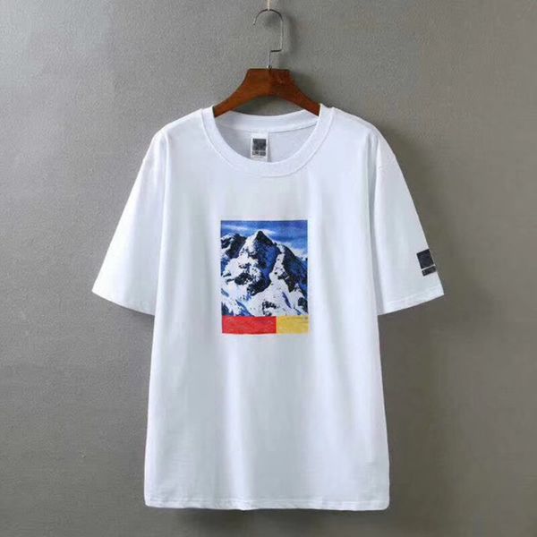 

mountain shirt summer box логотип скейтборд футболка мужчины женщины street хлопок футболка высокое качество 18ss casual tee, White;black