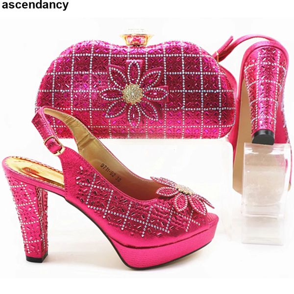 

new arrival women italian african party pumps shoes and bag set decorated with appliques matching shoes and bag set in heels, Black
