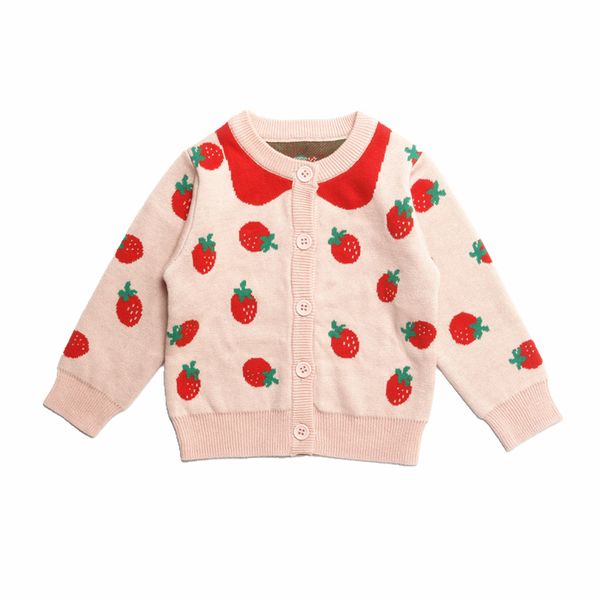

autumn and winter new girl pink princess knitted jacket female baby cotton small strawberry sweater cardigan, Blue