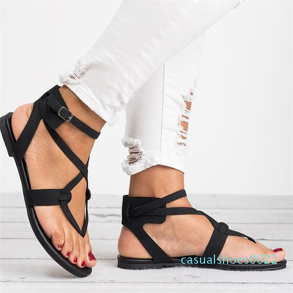 

women sandals sandalias mujer 2019 bandage gladiator sandals summer shoes women casual rome flat beach zapatos de mujer c22, Black