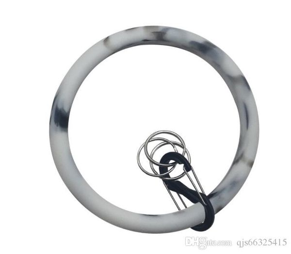 

2019 silicone bangle bracelets key ring colorful charm bracelets keychains hands wrist o keyrings mom gifts silicone jewelry qjs6632541, Slivery;golden