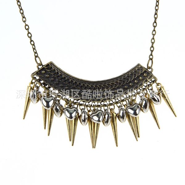 

the manufacturer supplies the popular korean version of retro heartshaped multiaccessories gifts and jewelry necklace for girls one by one, Silver