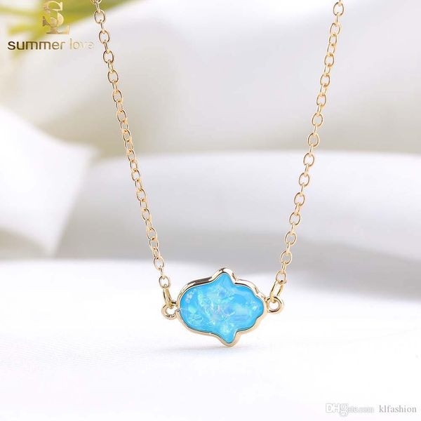 

ожерелье нового способа opal хамса рук подвеска для женщин природы смола ожерелье подарка ювелирных изделий способа 2019, Silver