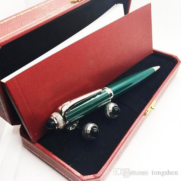 

luxury pen promotion ballpoint pens 5a car brands pen gitf give velvet bags pen box and cufflink set, Blue;orange