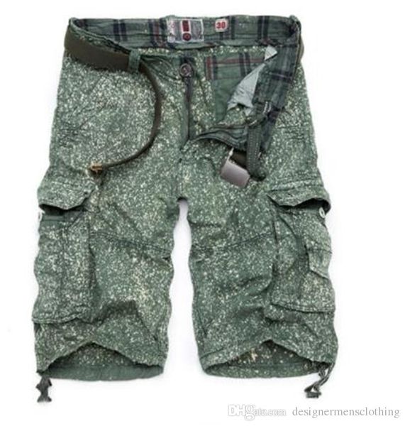 

printed cargo pants casual loose mens pants regular pocket short trousers designer male fashion clothing, Black