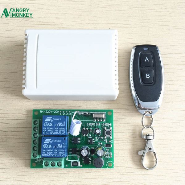 

433mhz universal wireless remote control switch ac 85v ~ 250v 110v 220v 2ch relay receiver module and rf 433 mhz remote controls