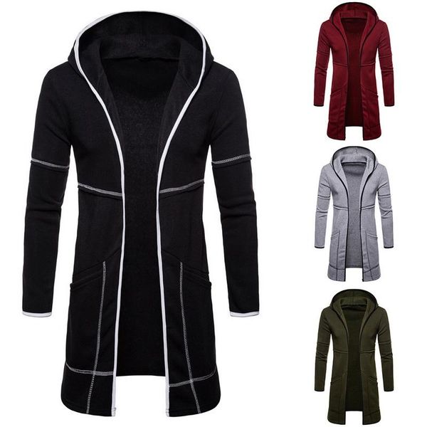 

men sweatshirt black gown hip hop mantle hoodies brand fashion autumn streetwear long open front cloak man's coat jacket
