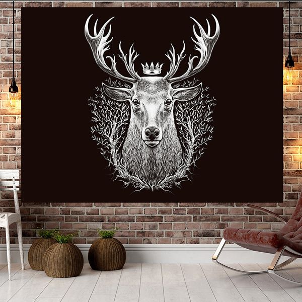 

northern european-style girl heart ins hanging cloth black animal lion home decoration wall covering pgraphy background cloth bedroom ta