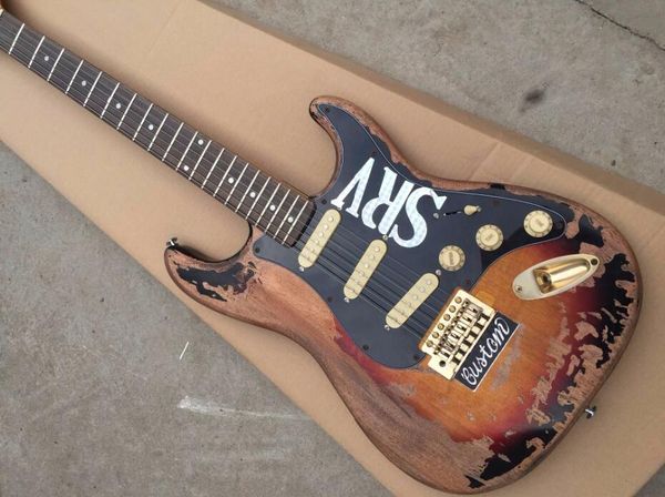 

Handmade retro electric guitar with rv pickguard ro ewood fingerboard gold har ware offering cu tomized ervice