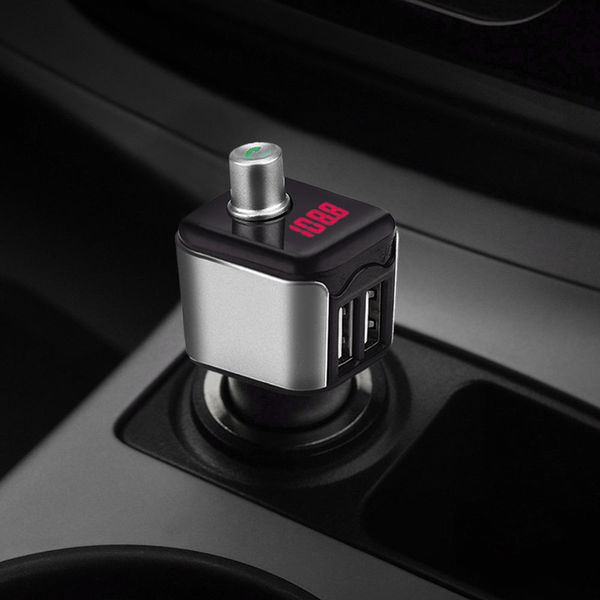 

wireless hands usb chargers car kit portable dual usb car charger kit 12v fm transmitter calling mp3 music player bluetooth