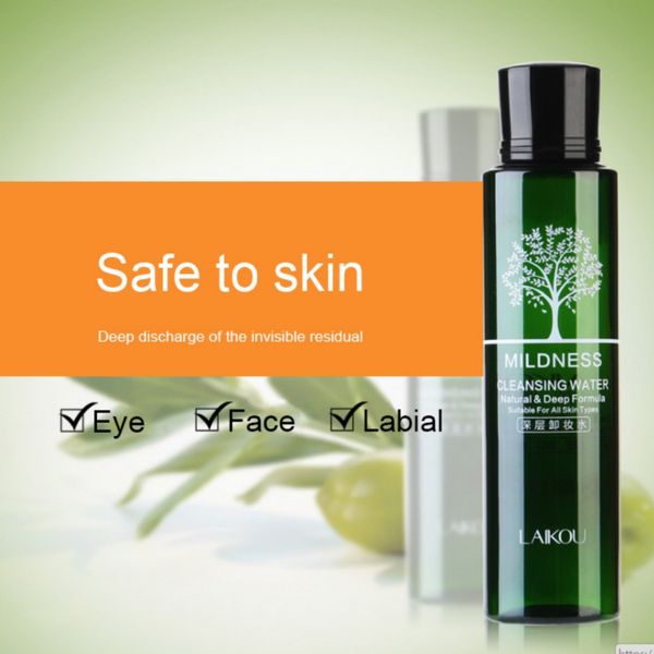 

quick dissolve deep clean purify olive cleansing water makeup remover eyes lips shrink pores cleanser