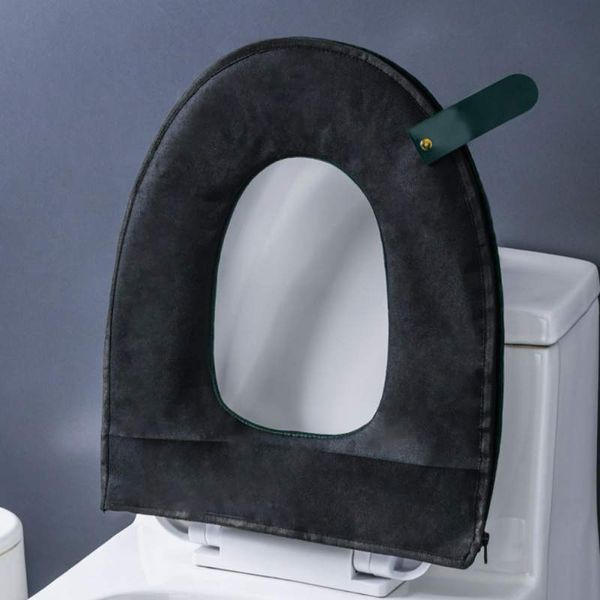 

универсальный теплый мягкий моющийся молнии стульчак обложка mat set home decor closestool mat чехол сиденья крышка унитаза крышка аксессуар
