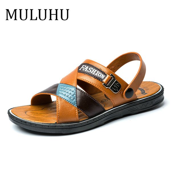 

muluhu new man shoes 2019 men sandals beach slippers comfortable summer shoes men classics flip flops casual high quality, Black