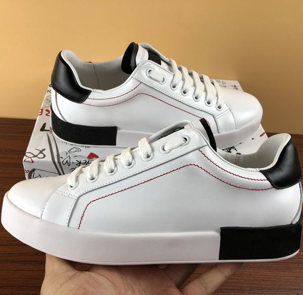 

2019 fashion woman man designer shoes white portofino sneakers love valentines day luxury shoe casual shoes size 35-45 with box, Black