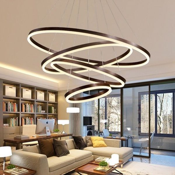 

40cm-100cm rings fashional modern led chandeliers for living dining room diy hanging lighting circle rings for indoor lighting