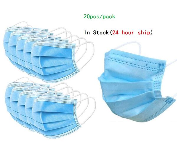 

in stock new face masks disposable 3 layers dustproof mask facial protective cover masks set anti-dust mask 24hour on time ship