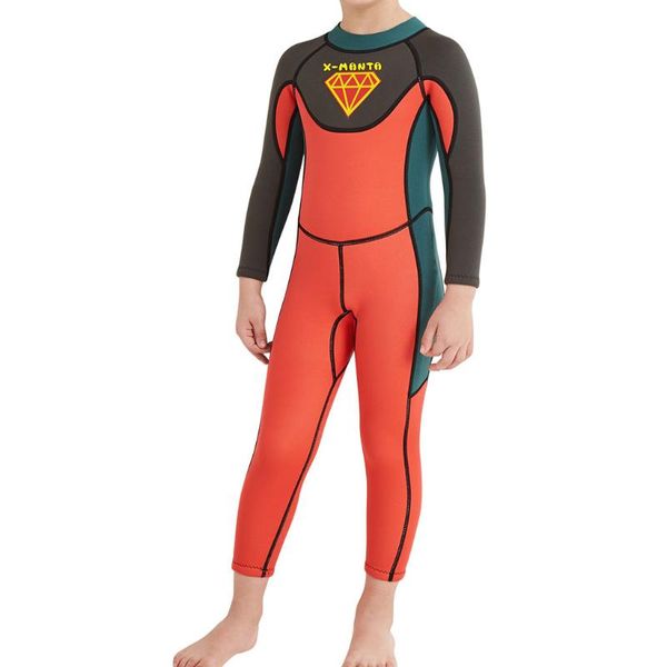 

boy girl long sleeve wetsuit one piece surfing fullsuit beach swimwear 2.5mm for diving swimming surfing