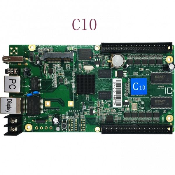 

asynchronous card hd-c10 hub75 data interface rgb full color led display control card,112x1024 pixels,wifi lan usb control card