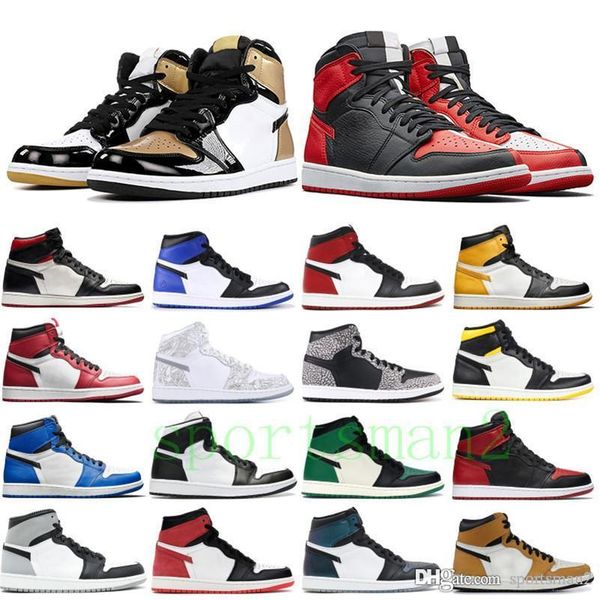 Men 1 High Og Basketball Shoes 1s Banned Top 3 Track Red God Toe