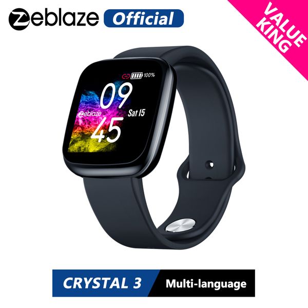 

value king] new zeblaze crystal 3 smartwatch wr ip67 heart rate blood pressure long battery life ips color display smart watch, Slivery;brown