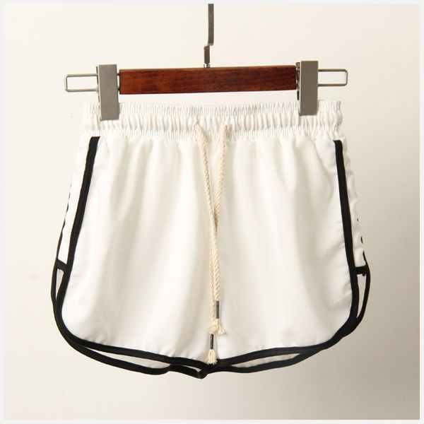 

2019 summer casual shorts women plus size high waist booty shorts female black white solid loose beach short s-xxl, White;black