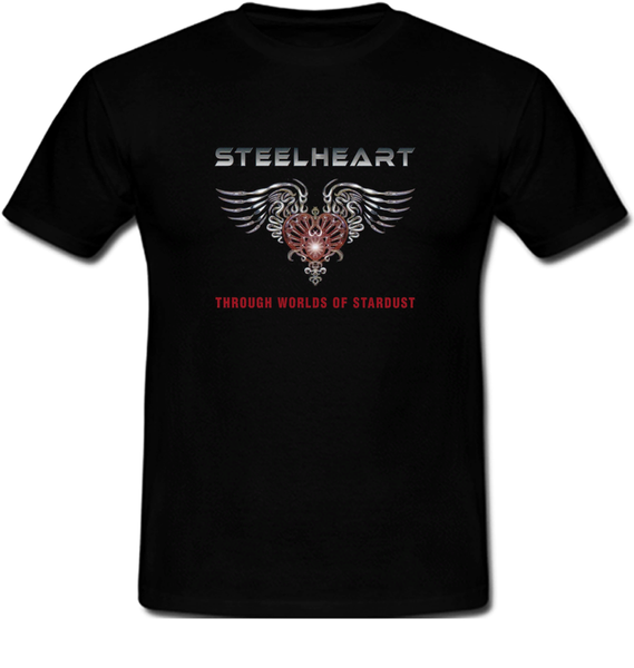 STEELHEART Logo Metal Rock Band Legend Men/'s Black T-Shirt